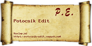 Potocsik Edit névjegykártya